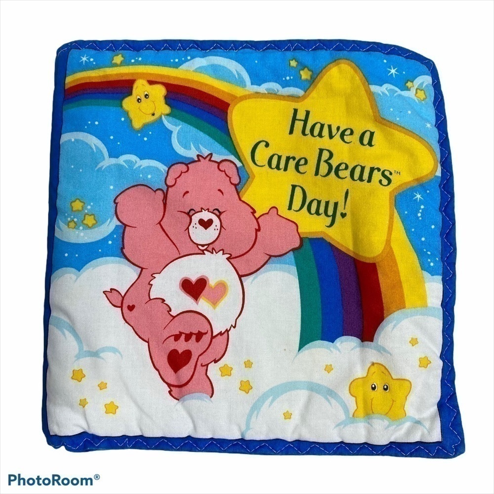 Vintage Care Bears Soft Plush Quilted Book Blue